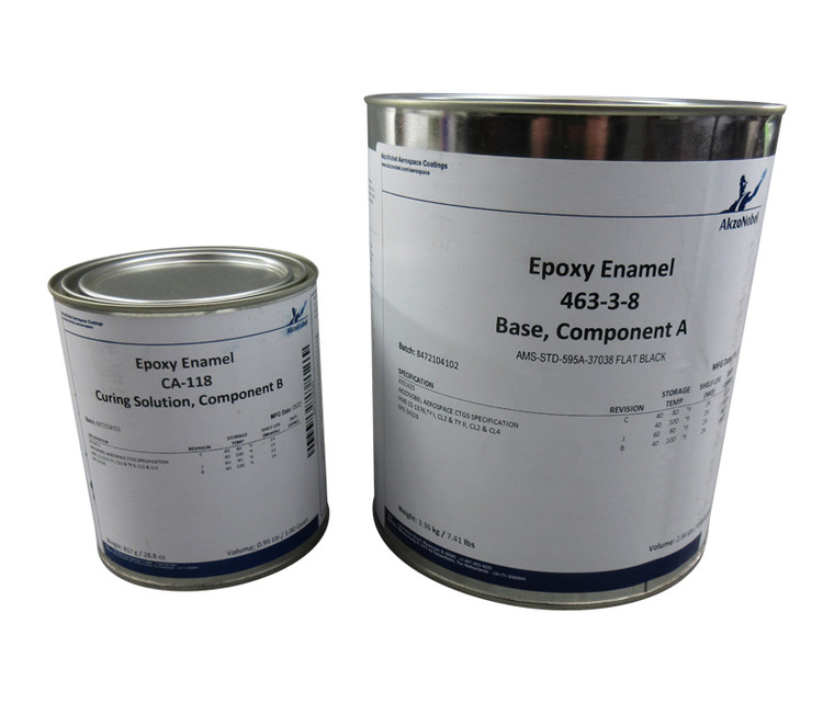 AkzoNobel 463-3-8/CA-118 FS#37038 Flat Black MIS-34328B Spec Temperature Control Epoxy Topcoat - Gallon Kit