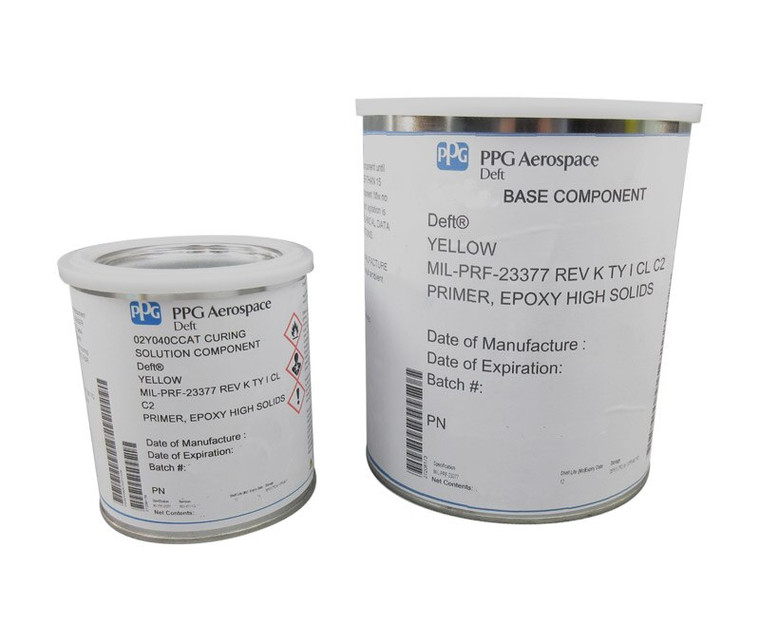 PPG® Deft® 02-Y-040C Yellow MIL-PRF-23377K TY I CL C2 Spec High-Solids Epoxy Primer - Gallon Kit