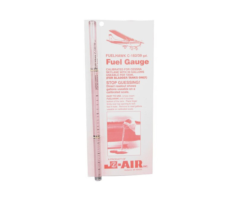 FuelHawk C-182/39 Clear Plastic Cessna C182 39-Gallon Aircraft Fuel Tank Gauge