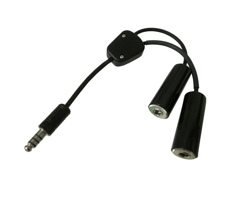 David Clark 18253G-06 Black Adapter Cable Converts Fixed Wing M642/5-1(PJ068) & M642/4-1(PJ055) to U-174/U