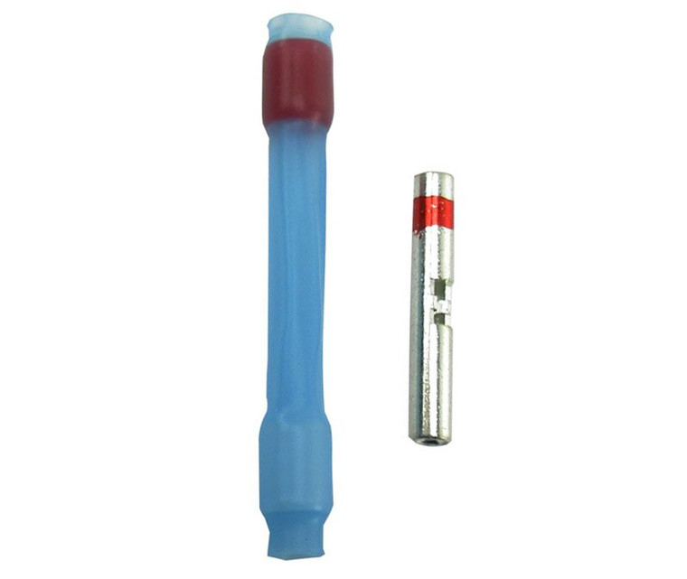 TE Connectivity D-436-36 Blue/Red 20-26 AWG Butt Splice Terminal Tin - 100/Pack