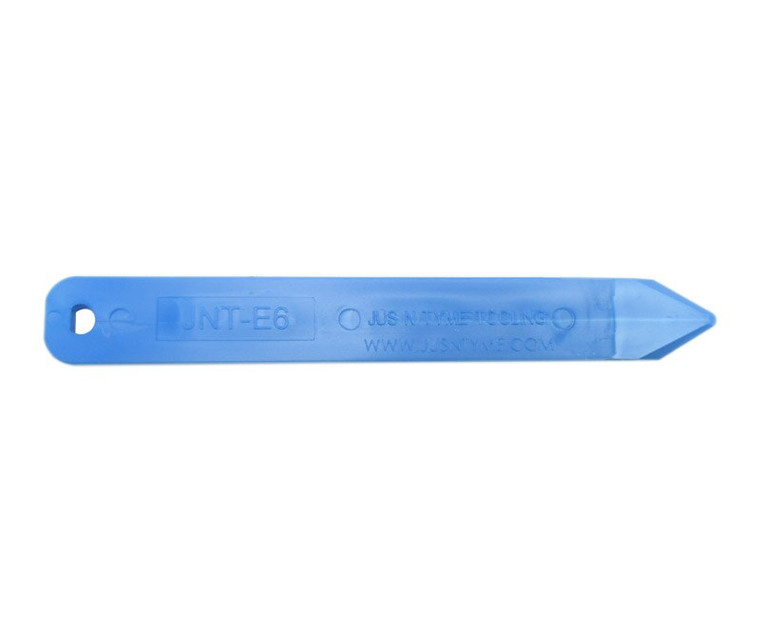 Jus N Tyme JNT-E6 Blue 6" 30° Pointed Single Edge (3/4") Acrylic Plastic Sealant Scraper