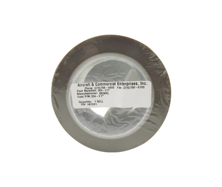 DeWAL® DW204-3HD Gray A-A-59474 Type I, Class 2 Spec Skived PTFE Teflon Tape - 2.00" x 36 Yard Roll