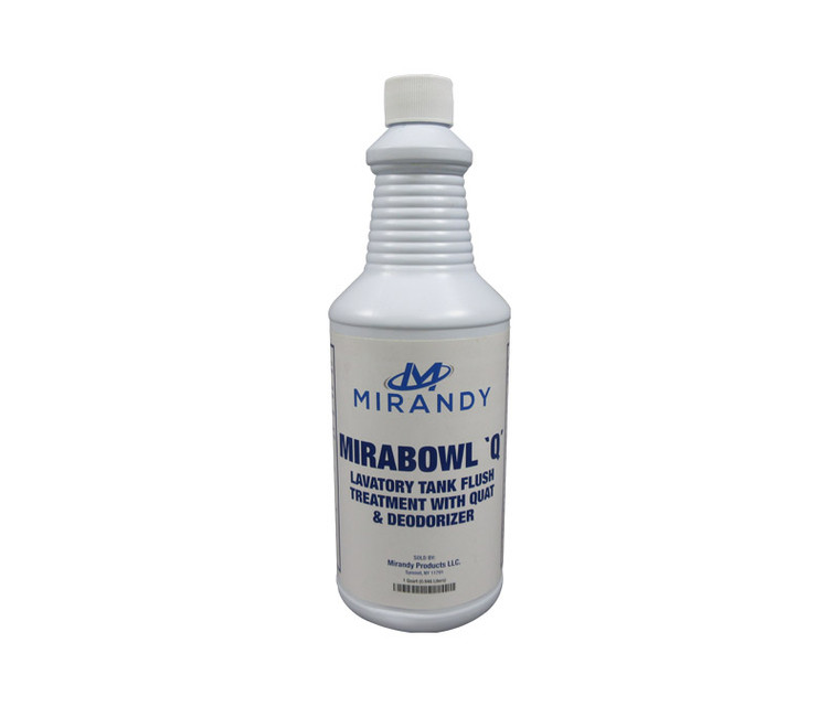Mirabowl Q® 1485-341Q Ready to Use Dark Blue Aircraft Lavatory Tank Deodorant & Cleaner - Quart Bottle