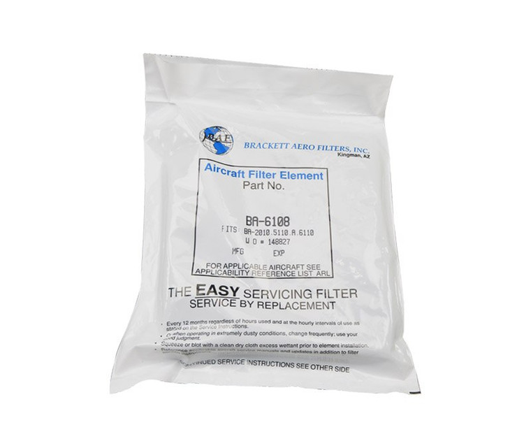 Brackett Aero Filters BA-6108 Filter Element Assembly fits BA-5110, BA-2010, BA-6110, BA-5110A