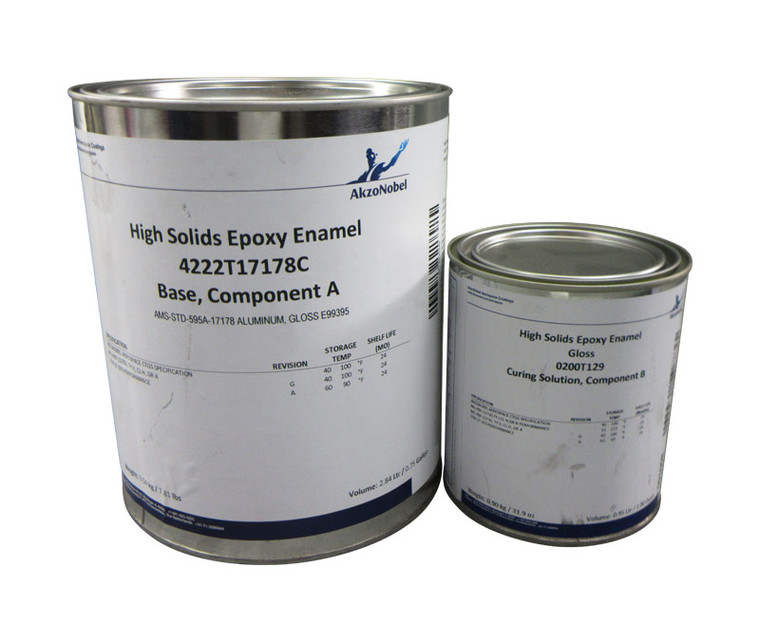 AkzoNobel 4222T17178C FS#17178 Silver MIL-PRF-22750 Type II, Class H, Grade A Spec High-Solids Epoxy Topcoat - Gallon Kit