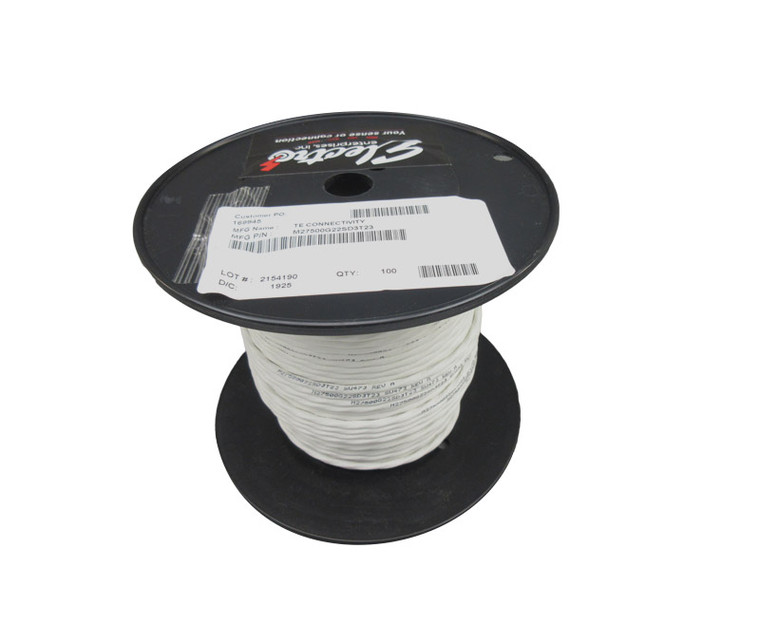 Military Specification M27500/G22SD3T23 White Jacket 22 AWG 3 Conductor Shielded Cable