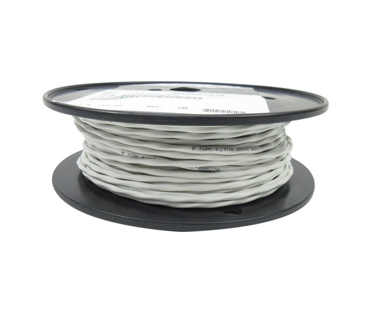 Military Specification M27500/22ML2T08 White Jacket 22 AWG 2 Conductor Shielded Cable