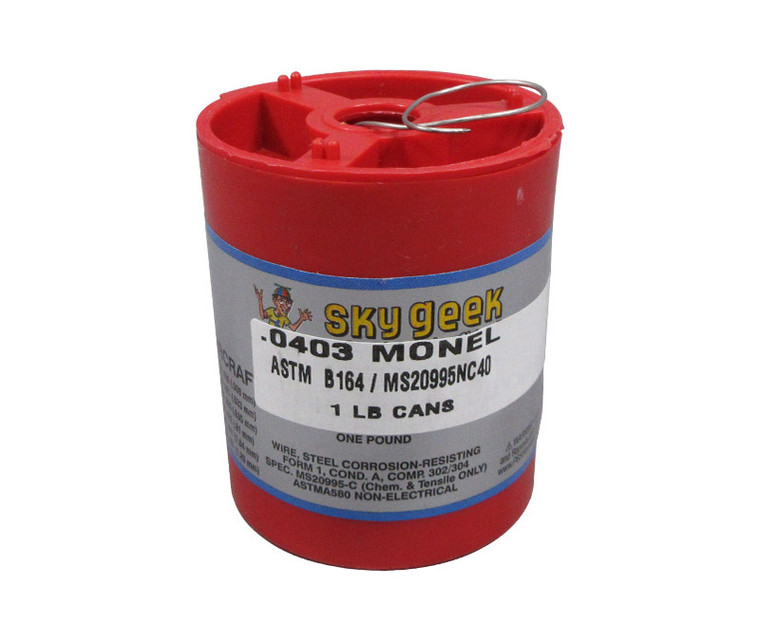 Military Standard MS20995NC40 Monel 0.040" Diameter Safety Wire - 1 lb Roll