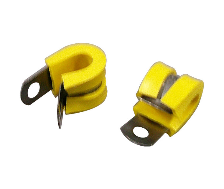 Military Specification M85052/1-5 Crescent Steel Yellow Nitrile Rubber Clamp, Loop