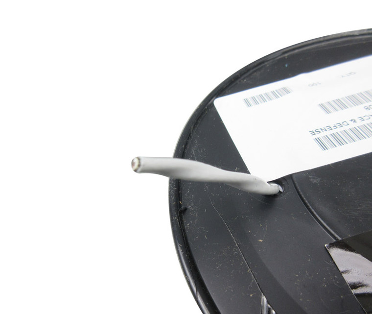 Military Specification M27500/16ML2T08 White Jacket 16 AWG 2 Conductor Shielded Cable - 100-Foot Length