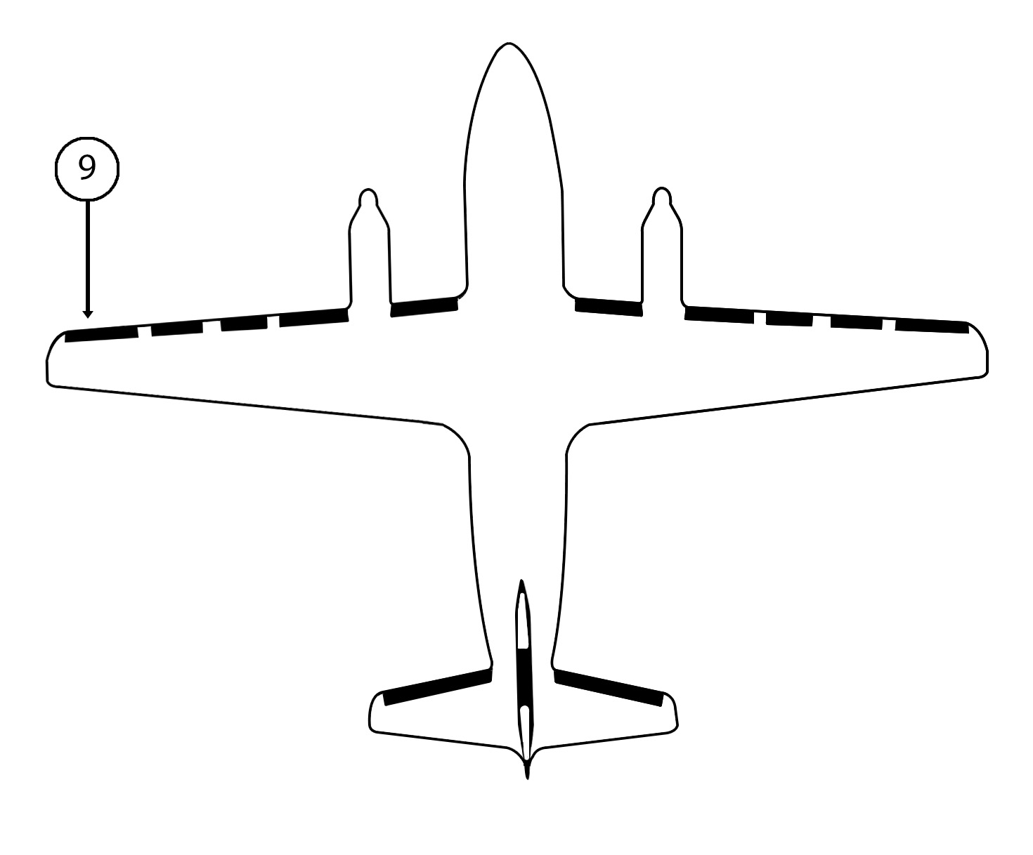 GOODRICH 22-843-5-1 Grumman G-159 LH Break 2 - Tip De-Ice Boot