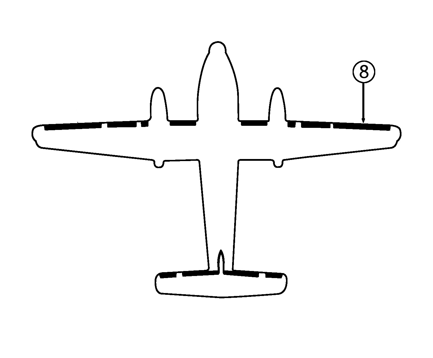 GOODRICH 21-2087-7-2 DeHavilland DHC-5 RH Outboard Wing De-Ice Boot