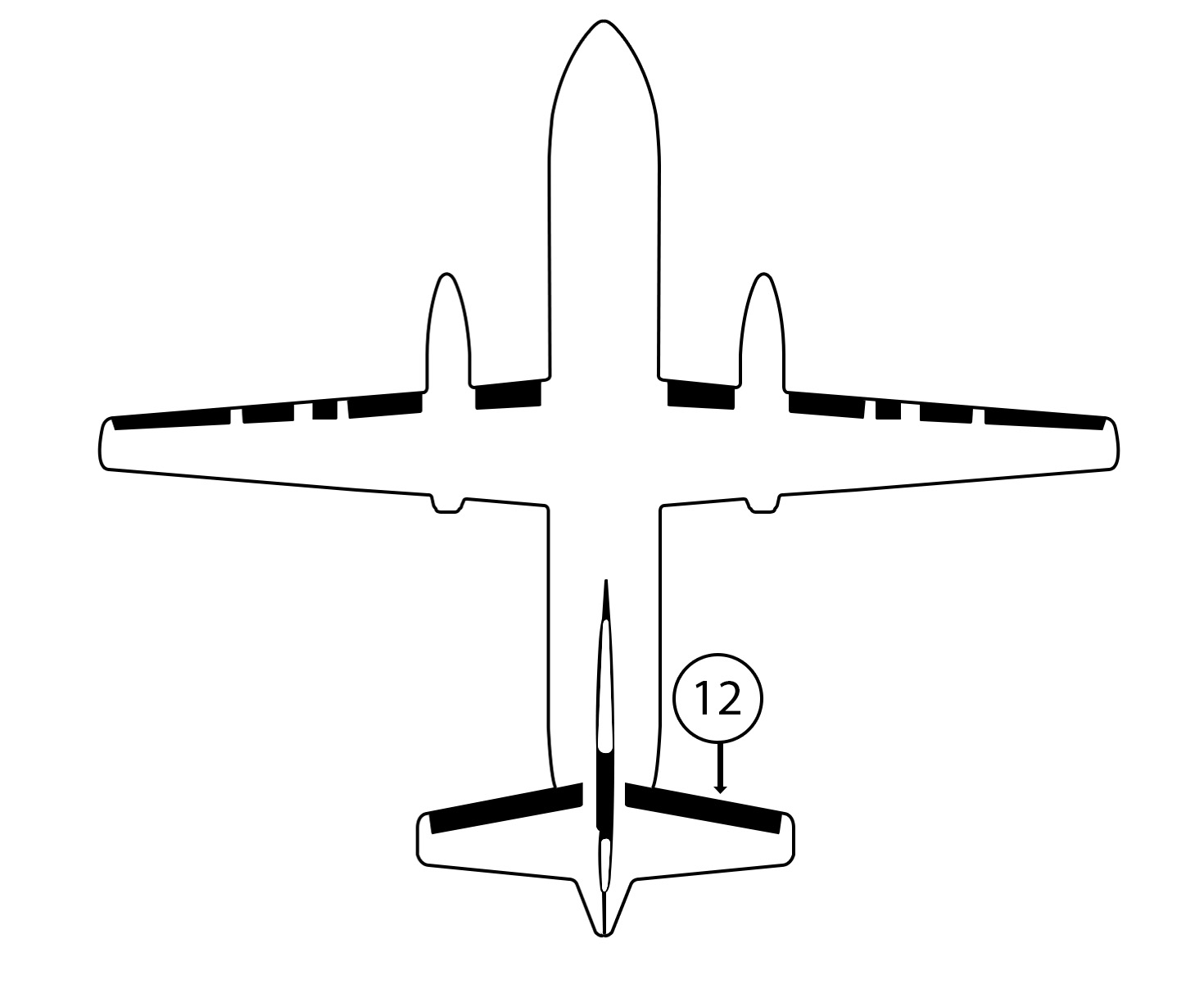 GOODRICH P29S7D5141-86 FASTboot® Saab 340B RH Horizontal Stabilizer Black Estane De-Ice Boot