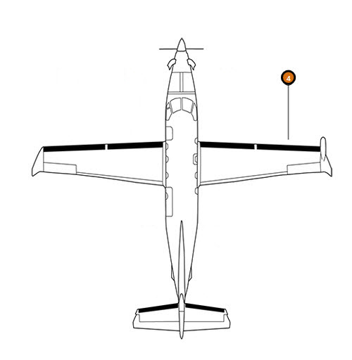 GOODRICH P27-7D5221-24 FASTboot® Pilatus PC-12/U-28A RH Outboard Wing De-Ice Boot