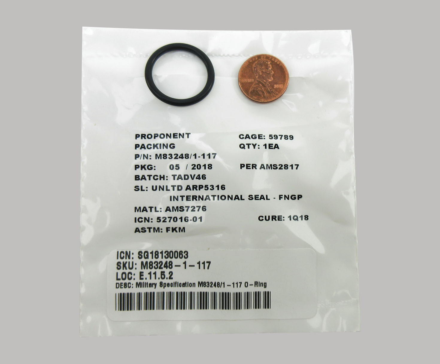 Military Specification M83248/1-117 O-Ring - 25/Pack