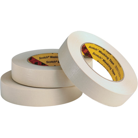 3M™ 021200-03774 Scotch® 231/231A Tan 7.6 Mil Paint Masking Tape - 6 mm x 55 m Roll - 10/Case