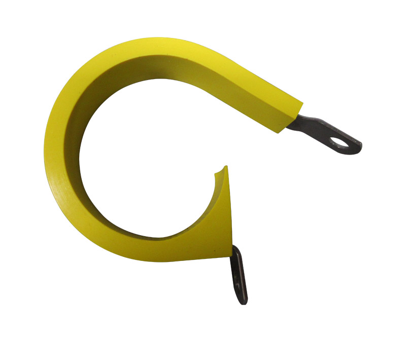 Military Specification M85052/1-24 Crescent Steel Yellow Nitrile Rubber Clamp, Loop