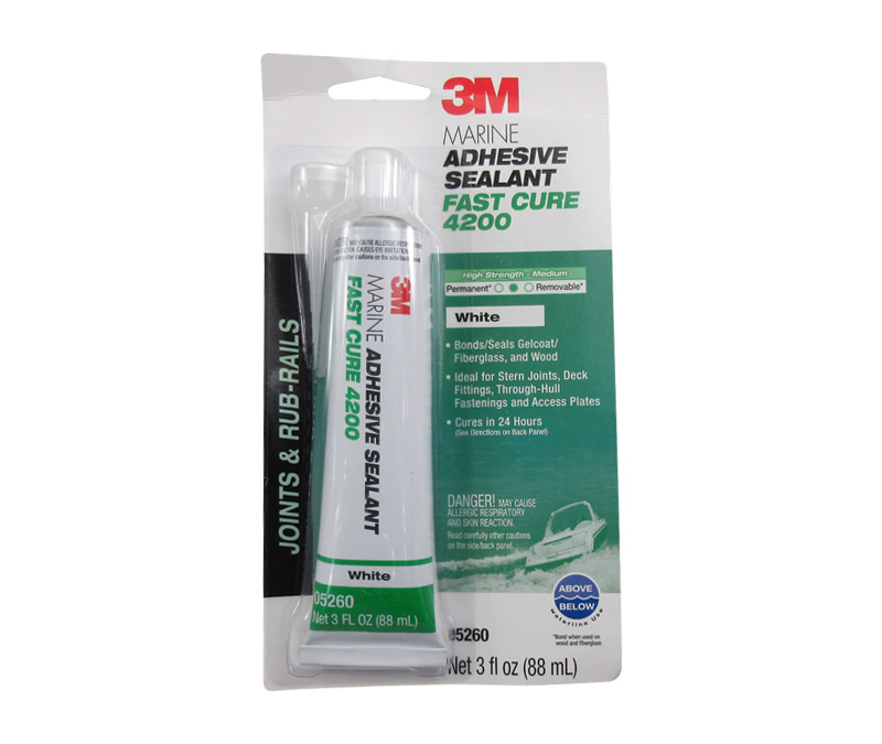 3M™ 051135-05260 Marine White Adhesive Sealant 4200FC Fast Cure 3oz Tube - 6/Pack