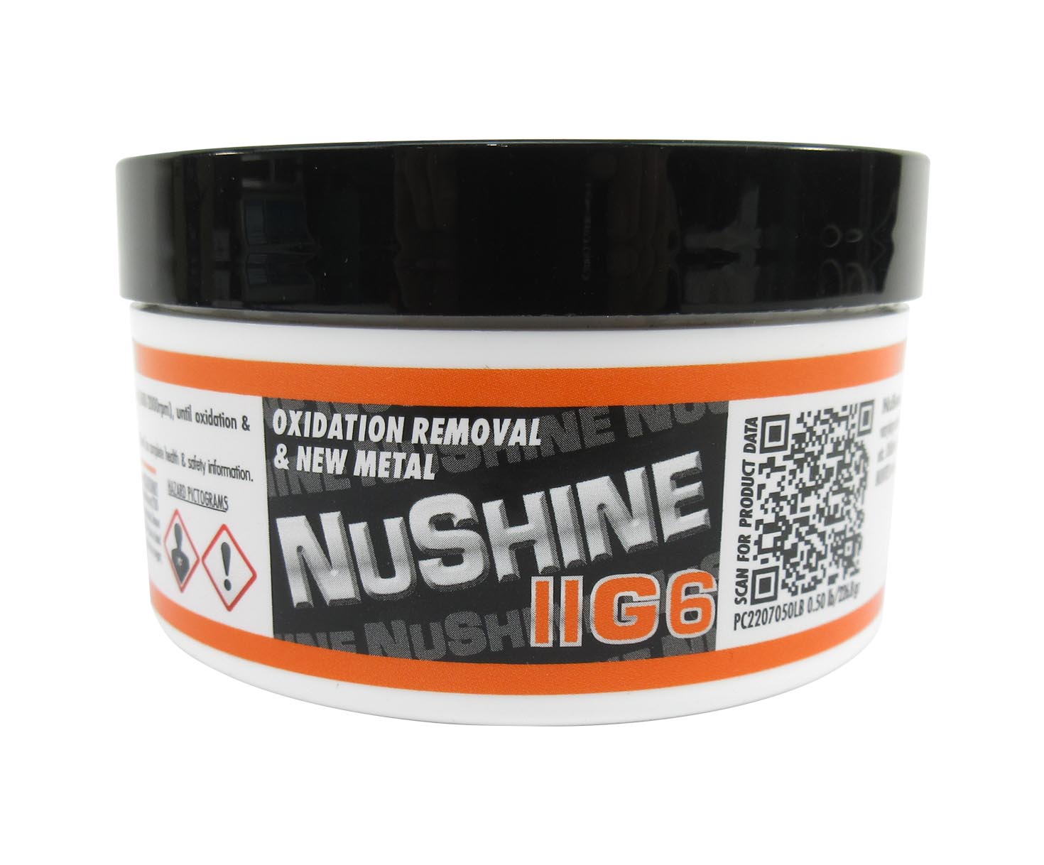 Nuvite® Nushine II® Grade G6 New Metal/Serious Oxidation Removal Metal Polishing Compound - 1/2 lb Jar