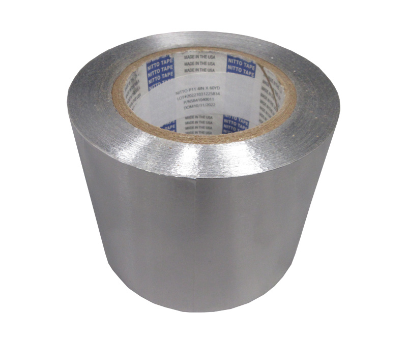 NITTO P-11 Silver 5.0 mil 4" Soft Aluminum Foil Tape - 60 Yard Roll - 8/Case