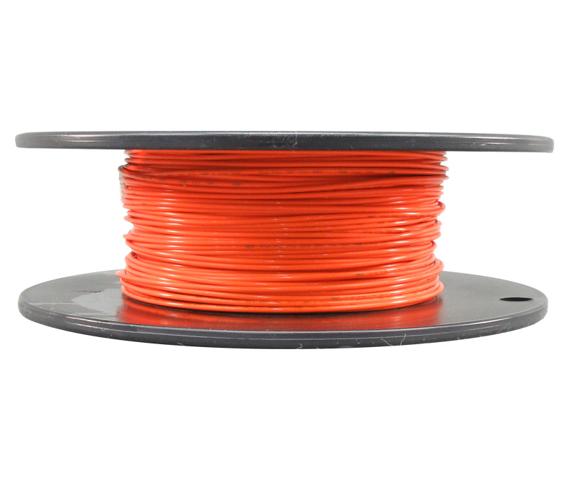 Military Specification M22759/16-20-3 Orange 20 AWG PTFE Tapes/Coated Fiberglass Braid Wire - 100-Ft/Roll