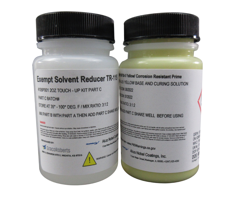 AkzoNobel Aerodur® 4105P001/EC-275/TR-115 Yellow TM3403 REV A Type II Class C Spec Corrosion Resistant Epoxy Primer - 2 oz Touch Up Kit - 96/Case