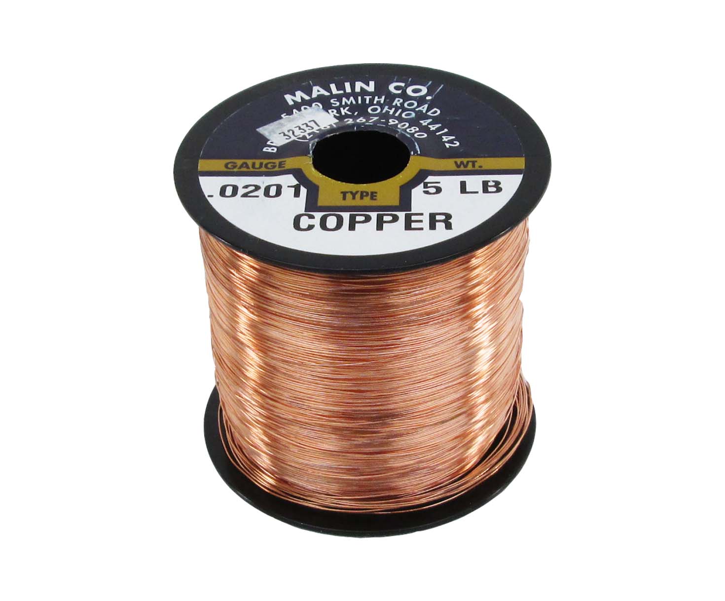Malin 11-0201-005S Copper 0.0201" #24 Breakaway Wire (5 lb Spool) - 10/Case