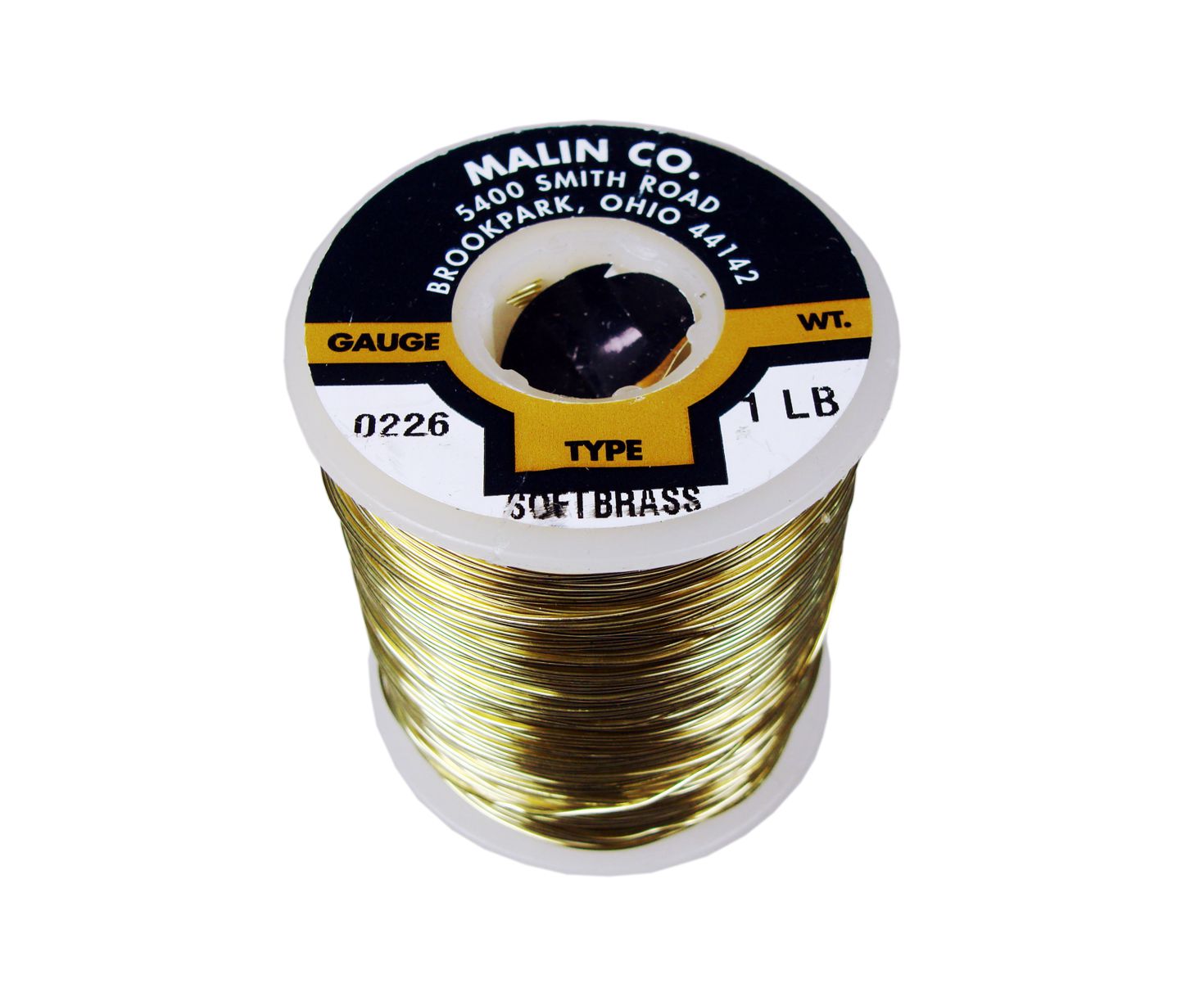 Malin 26-0226-001S CDA 260 Soft Brass 0.0226" #23 ASTM B134 Spec Breakaway Wire (1 lb Roll) - 10/Pack