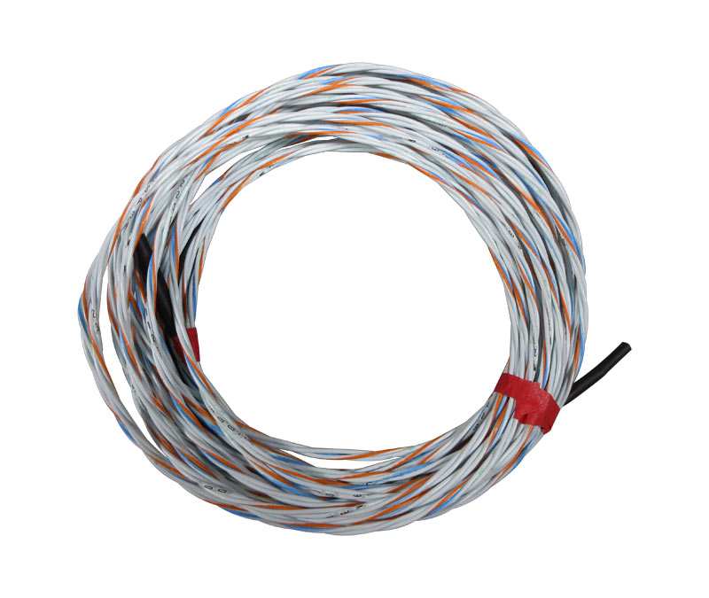Military Specification M27500/22SP3U00 White Jacket 22 AWG 3 Conductor Unshielded Cable - 25-Foot Length