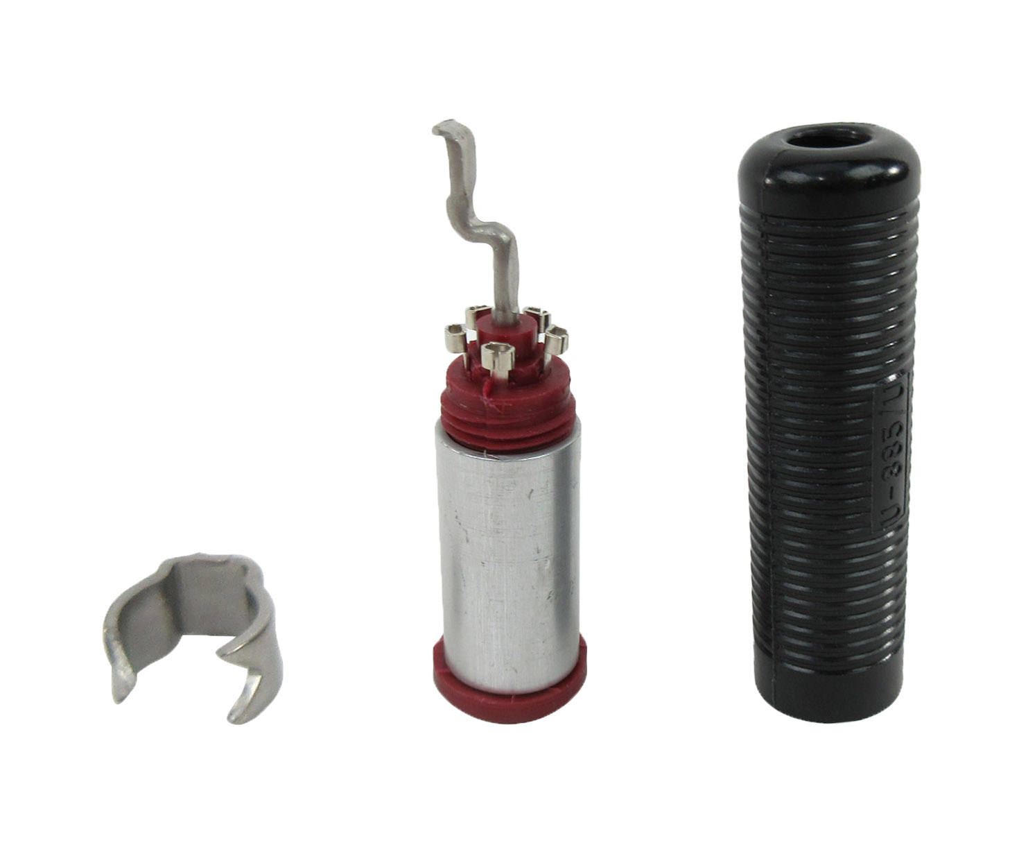 Amphenol NEXUS TJ-105 Black/Red Plastic In-Line Molded Contact 4-Conductor Telephone Jack - 10/Pack