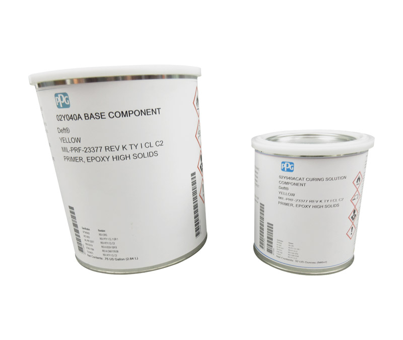 PPG® Deft® 02-Y-040A Yellow MIL-PRF-23377 TY I, CL C2/MCS 9053 TY 1 CL 1 GR 1 Spec Epoxy Quick Dry Primer - Gallon Kit