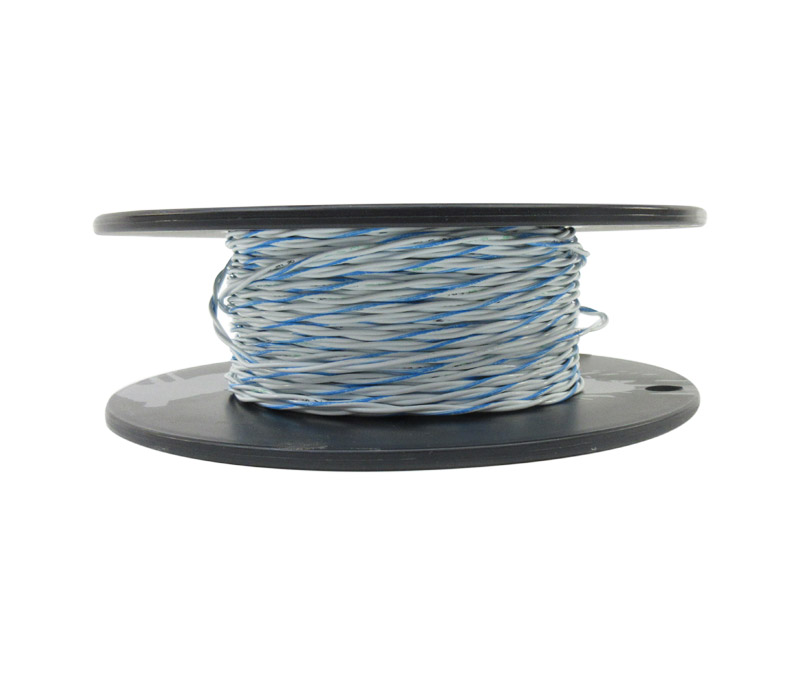 Military Specification M27500/22SD2U00 White Jacket 22 AWG 2 Conductor Cable - 70-Foot Length