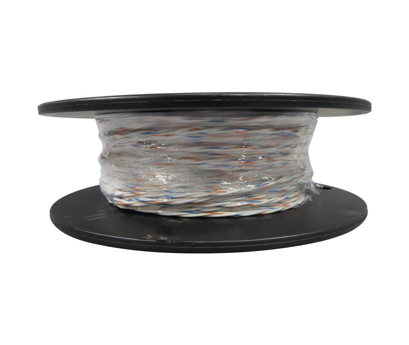 Military Specification M27500/24RC3U00 White Jacket 24 AWG 2 Conductor Cable - 40-Foot Length