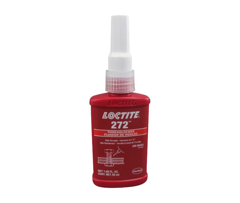 Henkel 27240 LOCTITE® 272™ Red Medium Viscosity Threadlocker - 50 mL (1.69 oz) Bottle