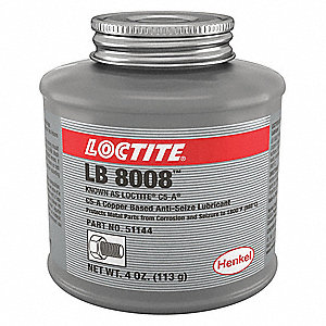 Henkel 51144 LOCTITE® LB 8008™ C5-A® Copper Based Anti-Seize Lubricant - 113 Gram (4 oz) Brush Top Can