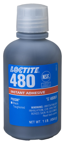 Henkel 48061 LOCTITE® 480™ PRISM® Black Toughened Instant Adhesive - 454 Gram (1 lb) Bottle - 10/Case