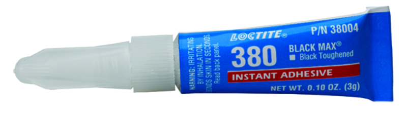 Henkel 38004 LOCTITE® 380™ Black Low Viscosity Rubber-Toughened Instant Adhesive - 3 Gram (.10 oz) Tube