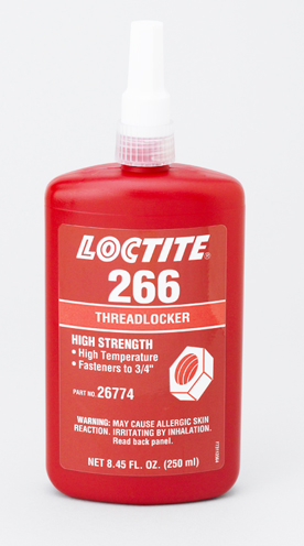 Henkel 26774 LOCTITE® 266™ Red-Orange High Strength High Temperature Threadlocker - 250 mL (8.45 oz) Bottle
