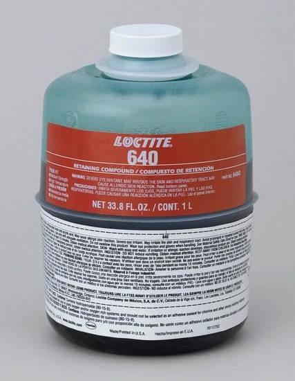 Henkel 64043 LOCTITE® 640™ Green High-Strength Press Fit Retaining Compound - Liter (33.8 oz) Bottle - 10/Pack