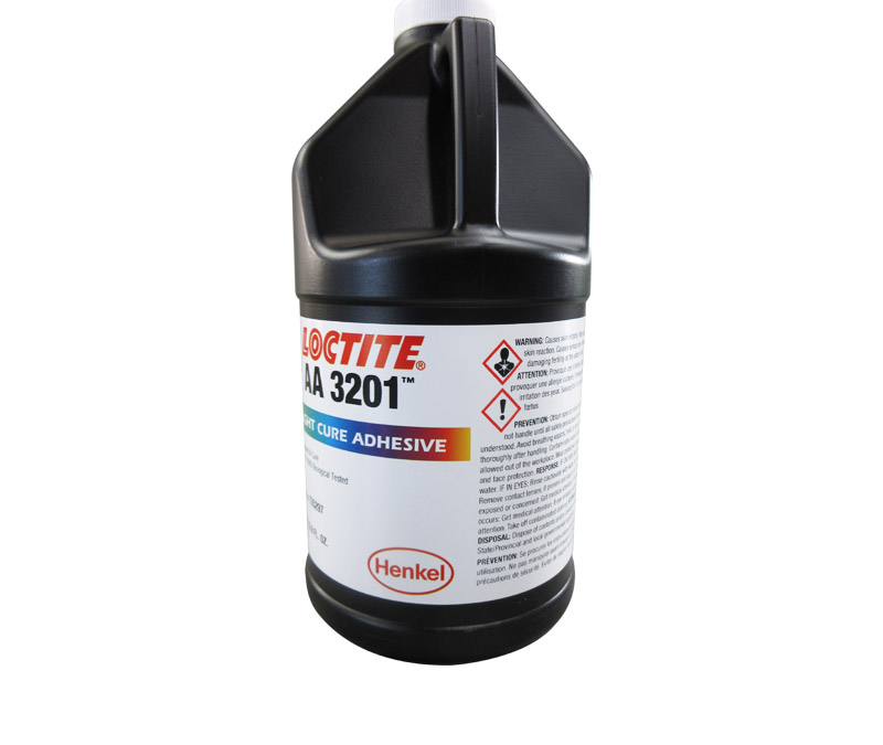 Henkel 19728 LOCTITE® AA 3201™ Transparent Light-Cure Acrylic Adhesive - Liter (33.8 oz) Bottle