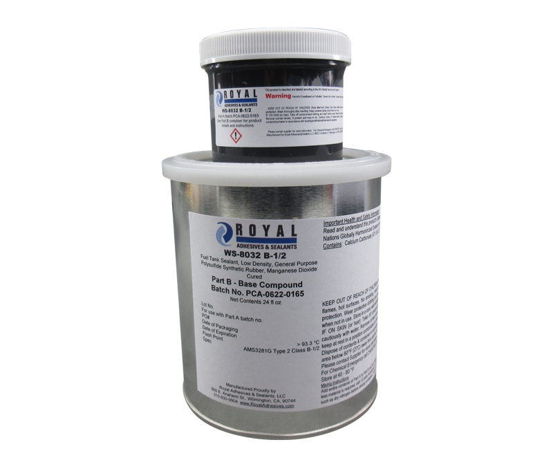 ROYAL® WS-8032 B-1/2 Dark Gray AMS-3281 Type I Spec Fuel Tank & Fuselage Sealant - Quart Kit - 6/Case