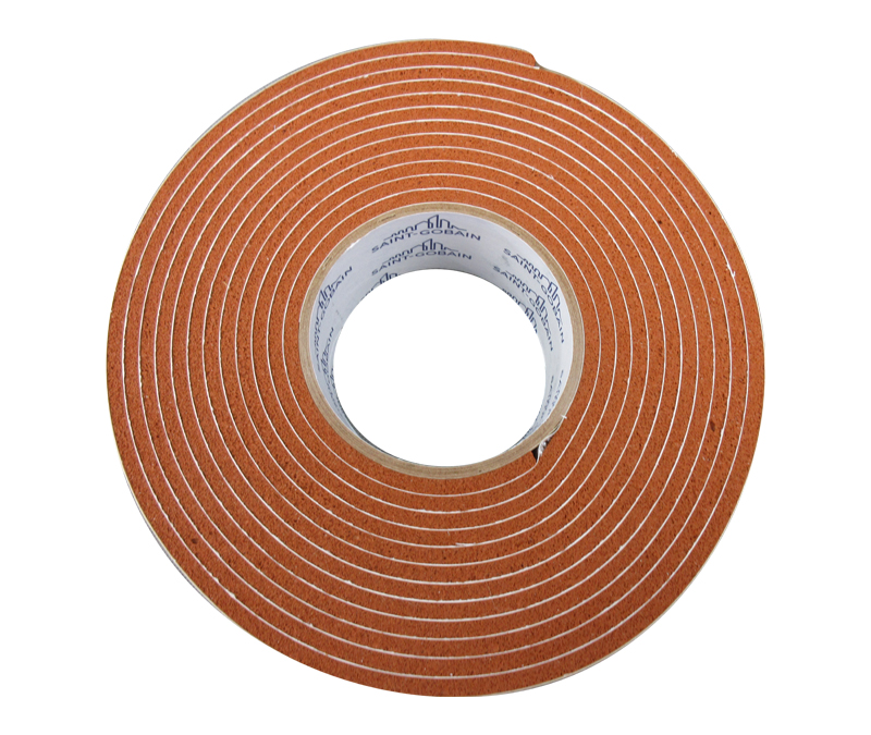 Saint-Gobain Strip-N-Stick® 200A CHR Orange/Tan 3/16" x 2" Silicone Sponge Tape - 5 Yard Roll - 4/Pack
