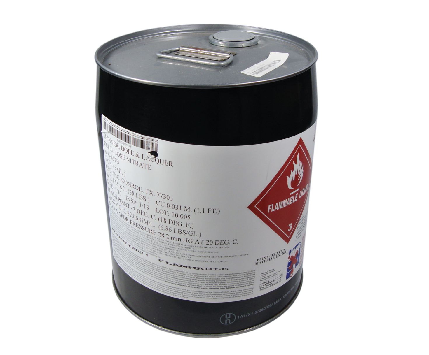 Federal Specification A-A-857B NOT.3 Clear Lacquer Thinner - 5 Gallon Pail - 11/Pack