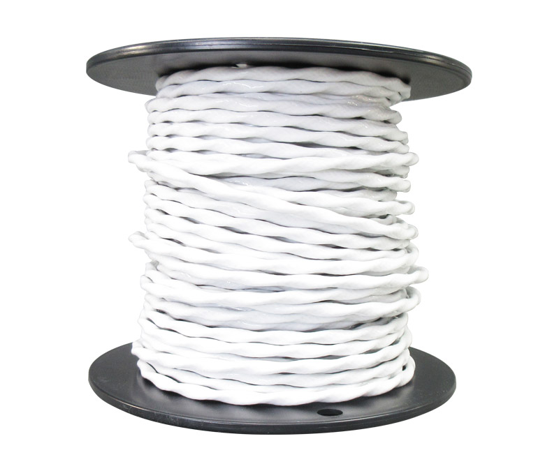 Military Specification M27500/14TG2T14 White Jacket 14 AWG 2 Conductor Shielded Cable - 528-Foot Length