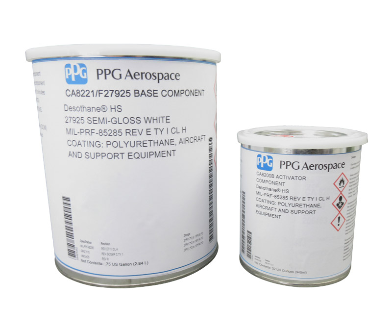 PPG® Desothane® CA8221/FS#27925 White MIL-PRF-85285 Type I/MM-420 Spec High-Solid Polyurethane Topcoat - Gallon Kit