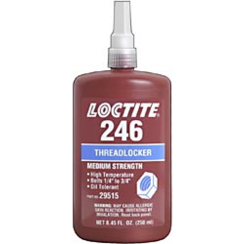 Henkel 29515 LOCTITE® 246™ High Temperature Medium Strength Blue Threadlocker - 250 mL (8.45 oz) Bottle - 10/Pack