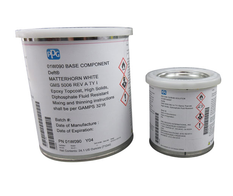PPG® Deft® 01-W-090 Matterhorn White GMS 5006 Type I Spec High Solids Epoxy Topcoat - Quart Kit - 133/Pack