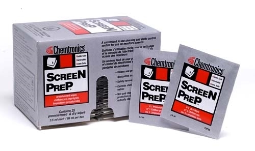 Chemtronics® ScreeN PreP™ CSP20 Clear 4" x 3" Presaturated Isopropyl Alcohol & Anti-Static Agent Wipe - 25 Twin Pack/Box
