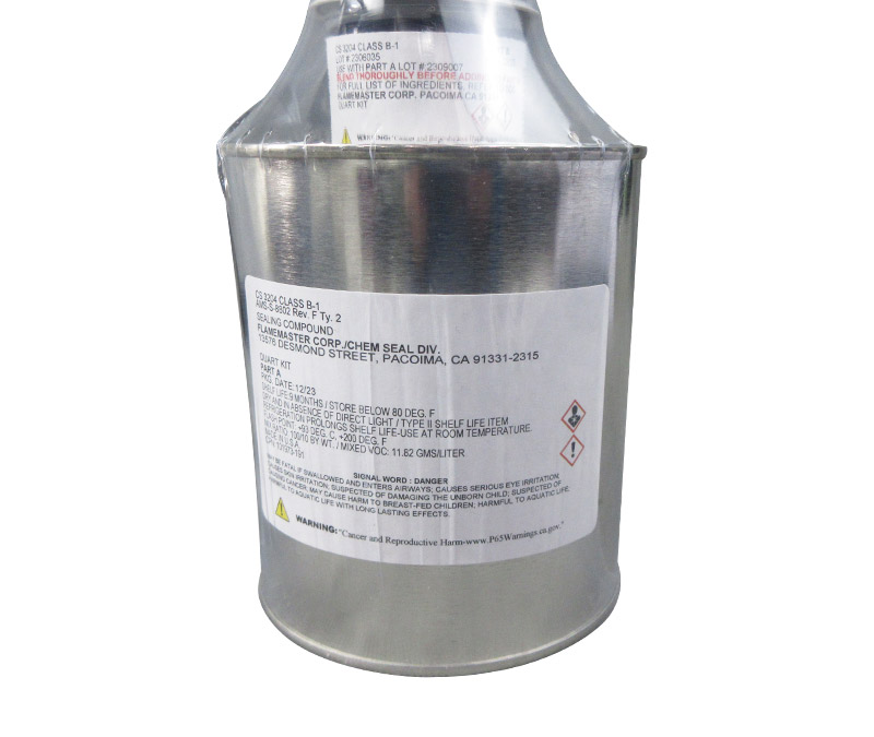 Flamemaster CS 3204 B-1 Gray AMS-S-8802E Type 2 Spec Integral Fuel Tank Sealant - Quart (24 fl oz) Can Kit - 16/Pack